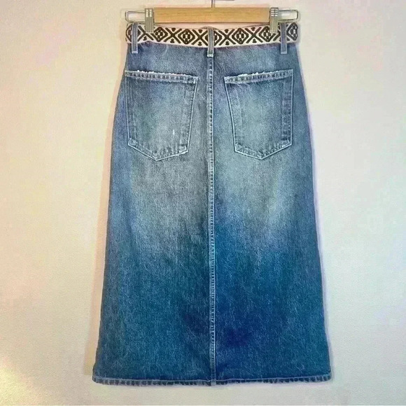 Current/Elliott Women’s The Slit Midi Rincon Skirt with Belt Size 24 - Picture 7 of 14